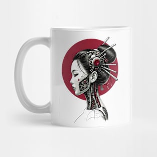 Cyberpunk women with cybernetics Mug